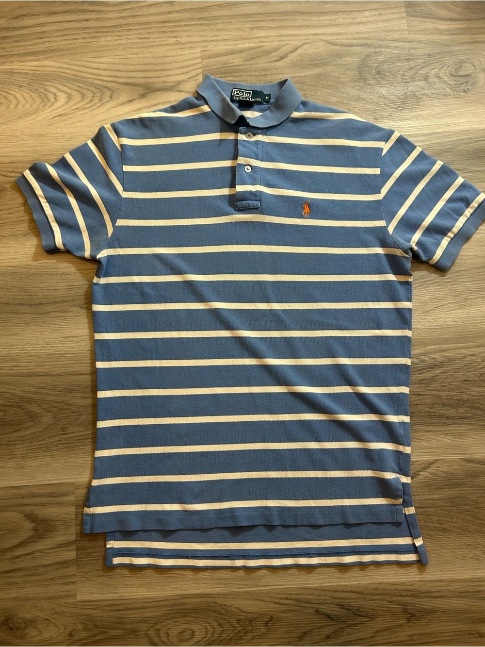 Polo Ralph Lauren Blue & Cream Striped Short-Sleeve Polo